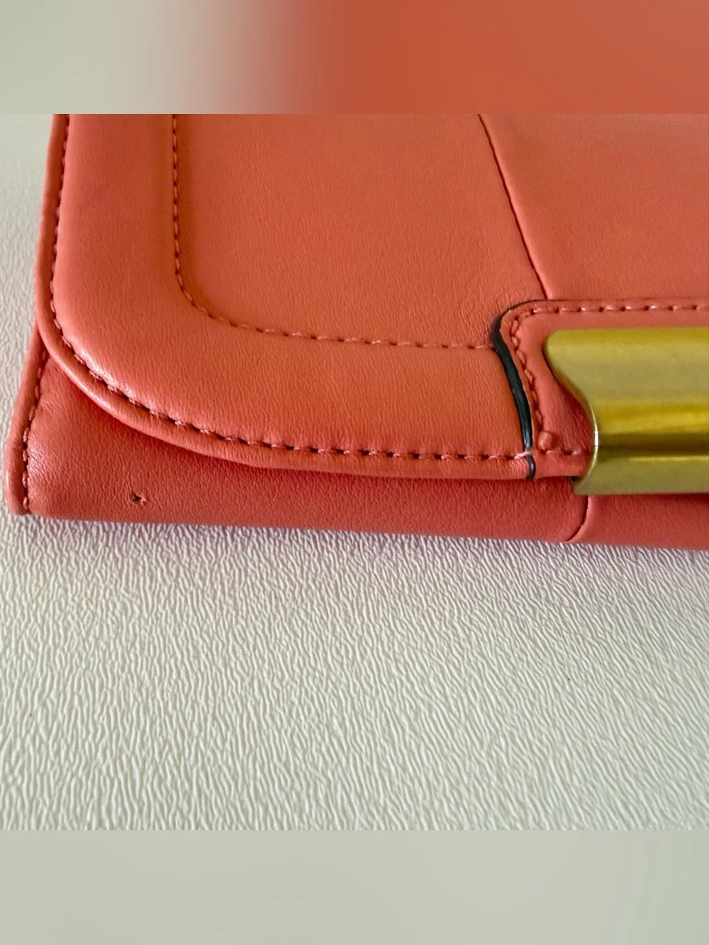 Coach Wallet Kristen Slim Envelope Leather Clutch Organizer Chic Classic Coral